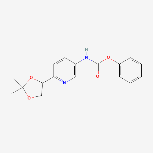 phenyl N-[6-(2,2-dimethyl-1,3-dioxolan-4-yl)pyridin-3-yl]carbamate (CAS: 1419604-71-9) - Chemical Structure and Molecular Formula 