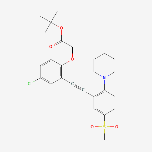 tert-butyl 2-[4-chloro-2-[2-(5-methylsulfonyl-2-piperidin-1-ylphenyl)ethynyl]phenoxy]acetate (CAS: 1240287-38-0) - Related Chemical Product