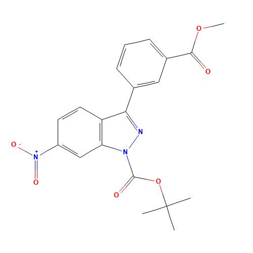 tert-butyl 3-(3-methoxycarbonylphenyl)-6-nitroindazole-1-carboxylate (CAS: 1391625-28-7) - Chemical Structure and Molecular Formula 