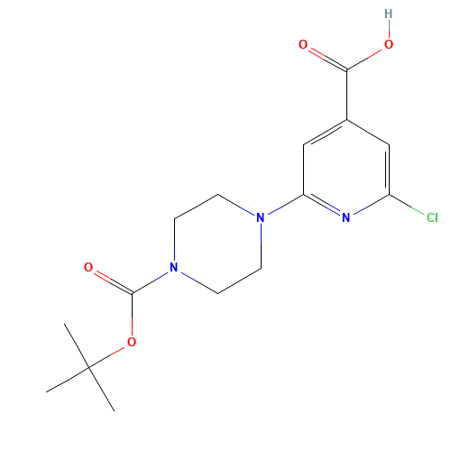 2-chloro-6-[4-[(2-methylpropan-2-yl)oxycarbonyl]piperazin-1-yl]pyridine-4-carboxylic acid (CAS: 1201675-14-0) - Related Chemical Product