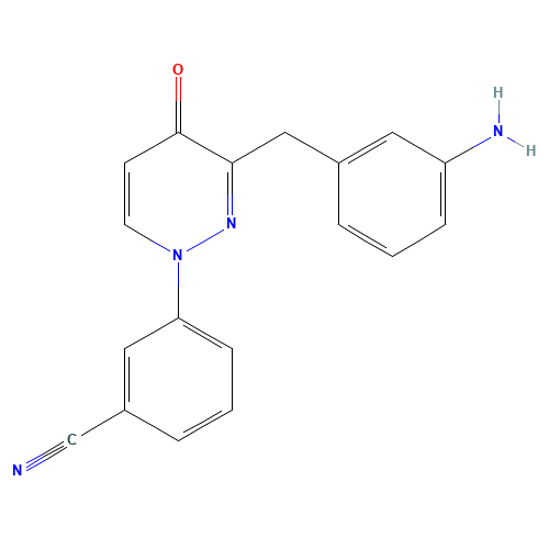 3-[3-[(3-aminophenyl)methyl]-4-oxopyridazin-1-yl]benzonitrile (CAS: 1314392-84-1) - Chemical Structure and Molecular Formula 