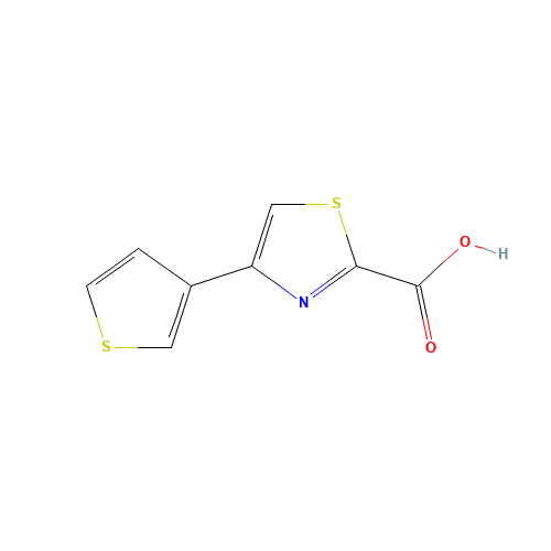 4-thiophen-3-yl-1,3-thiazole-2-carboxylic acid (CAS: 847956-15-4) - Chemical Structure and Molecular Formula 