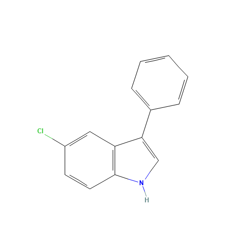 5-chloro-3-phenyl-1H-indole (CAS: 22072-89-5) - Chemical Structure and Molecular Formula 