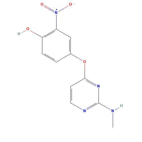 4-[2-(methylamino)pyrimidin-4-yl]oxy-2-nitrophenol (CAS: 769961-05-9) - Chemical Structure and Molecular Formula 