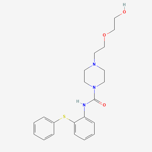 4-[2-(2-hydroxyethoxy)ethyl]-N-(2-phenylsulfanylphenyl)piperazine-1-carboxamide (CAS: 848786-52-7) - Chemical Structure and Molecular Formula 