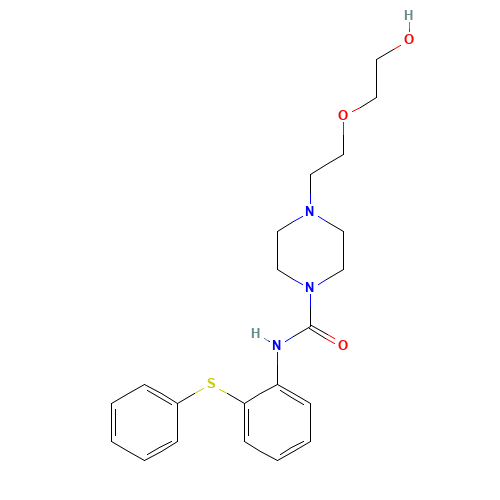 4-[2-(2-hydroxyethoxy)ethyl]-N-(2-phenylsulfanylphenyl)piperazine-1-carboxamide (CAS: 848786-52-7) - Related Chemical Product
