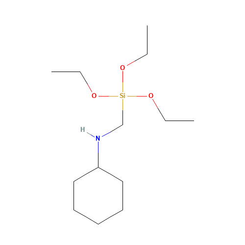 N-(triethoxysilylmethyl)cyclohexanamine (CAS: 26495-91-0) - Chemical Structure and Molecular Formula 