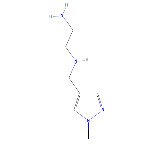 N'-[(1-methylpyrazol-4-yl)methyl]ethane-1,2-diamine (CAS: 105829-49-0) - Chemical Structure and Molecular Formula 