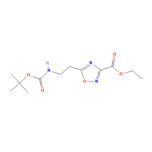 ethyl 5-[2-[(2-methylpropan-2-yl)oxycarbonylamino]ethyl]-1,2,4-oxadiazole-3-carboxylate (CAS: 652158-82-2) - Related Chemical Product