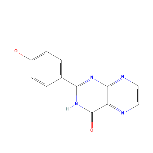 2-(4-methoxyphenyl)-1H-pteridin-4-one (CAS: 155513-89-6) - Chemical Structure and Molecular Formula 