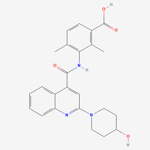 3-[[2-(4-hydroxypiperidin-1-yl)quinoline-4-carbonyl]amino]-2,4-dimethylbenzoic acid (CAS: 1529761-40-7) - Related Chemical Product