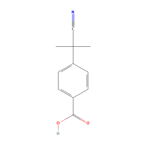 4-(2-cyanopropan-2-yl)benzoic acid (CAS: 129488-74-0) - Chemical Structure and Molecular Formula 