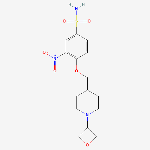 3-nitro-4-[[1-(oxetan-3-yl)piperidin-4-yl]methoxy]benzenesulfonamide (CAS: 1257047-53-2) - Chemical Structure and Molecular Formula 