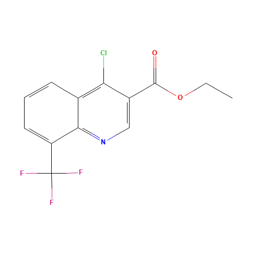 ethyl 4-chloro-8-(trifluoromethyl)quinoline-3-carboxylate (CAS: 31602-11-6) - Chemical Structure and Molecular Formula 