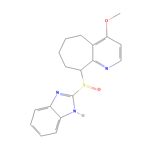 9-(1H-benzimidazol-2-ylsulfinyl)-4-methoxy-6,7,8,9-tetrahydro-5H-cyclohepta[b]pyridine (CAS: 136177-53-2) - Related Chemical Product