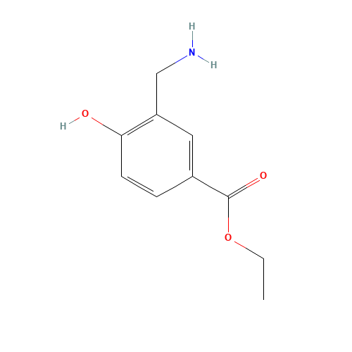 ethyl 3-(aminomethyl)-4-hydroxybenzoate (CAS: 1379299-00-9) - Chemical Structure and Molecular Formula 
