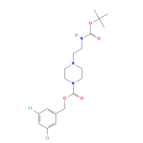 (3,5-dichlorophenyl)methyl 4-[2-[(2-methylpropan-2-yl)oxycarbonylamino]ethyl]piperazine-1-carboxylate (CAS: 1613513-34-0) - Related Chemical Product