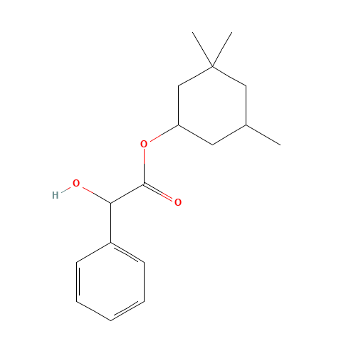 (3,3,5-trimethylcyclohexyl) 2-hydroxy-2-phenylacetate (CAS: 456-59-7) - Chemical Structure and Molecular Formula 