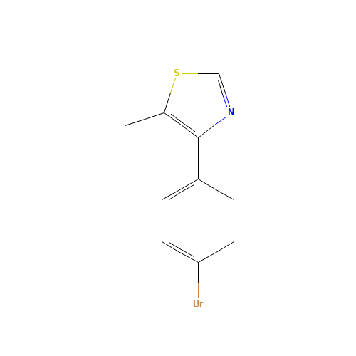 4-(4-bromophenyl)-5-methyl-1,3-thiazole (CAS: 252561-64-1) - Chemical Structure and Molecular Formula 
