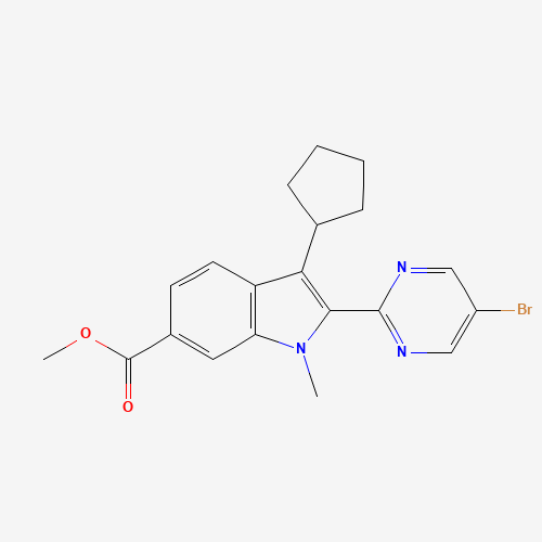 methyl 2-(5-bromopyrimidin-2-yl)-3-cyclopentyl-1-methylindole-6-carboxylate (CAS: 863885-93-2) - Related Chemical Product