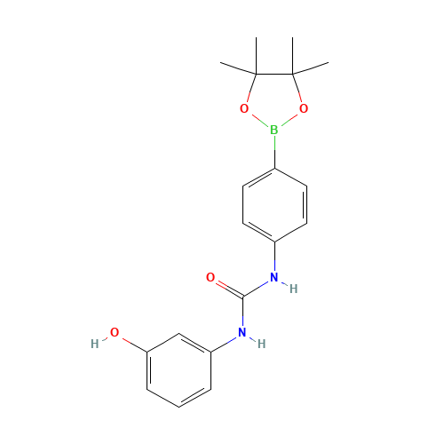 1-(3-hydroxyphenyl)-3-[4-(4,4,5,5-tetramethyl-1,3,2-dioxaborolan-2-yl)phenyl]urea (CAS: 935660-81-4) - Related Chemical Product