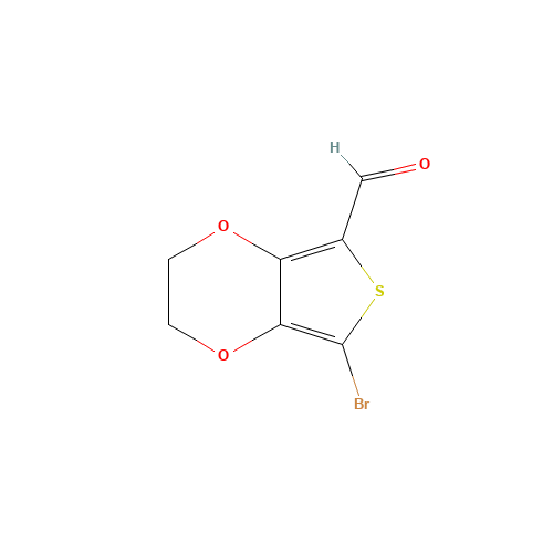 5-bromo-2,3-dihydrothieno[3,4-b][1,4]dioxine-7-carbaldehyde (CAS: 852054-42-3) - Chemical Structure and Molecular Formula 