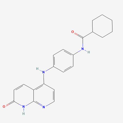 N-[4-[(7-oxo-8H-1,8-naphthyridin-4-yl)amino]phenyl]cyclohexanecarboxamide (CAS: 1203509-74-3) - Chemical Structure and Molecular Formula 