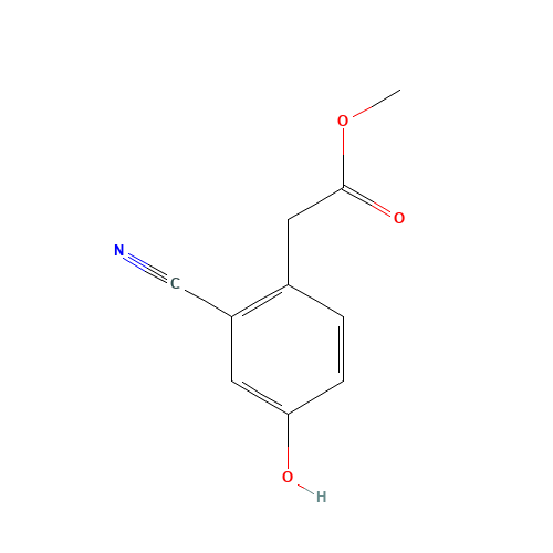 methyl 2-(2-cyano-4-hydroxyphenyl)acetate (CAS: 1261559-90-3) - Chemical Structure and Molecular Formula 