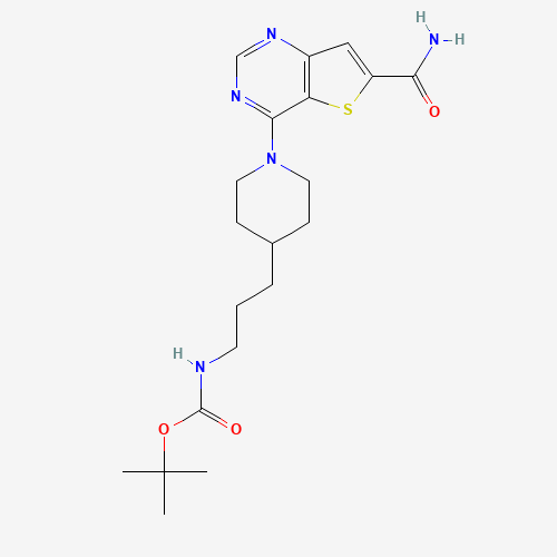 tert-butyl N-[3-[1-(6-carbamoylthieno[3,2-d]pyrimidin-4-yl)piperidin-4-yl]propyl]carbamate (CAS: 1431412-03-1) - Related Chemical Product