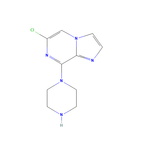 6-chloro-8-piperazin-1-ylimidazo[1,2-a]pyrazine (CAS: 77111-80-9) - Related Chemical Product