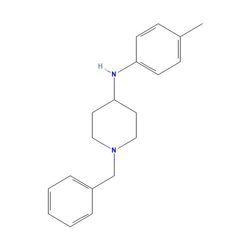 1-benzyl-N-(4-methylphenyl)piperidin-4-amine (CAS: 94436-70-1) - Chemical Structure and Molecular Formula 