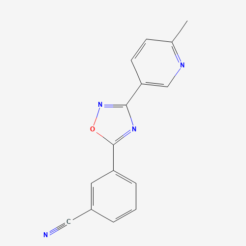 3-[3-(6-methylpyridin-3-yl)-1,2,4-oxadiazol-5-yl]benzonitrile (CAS: 1033724-01-4) - Chemical Structure and Molecular Formula 