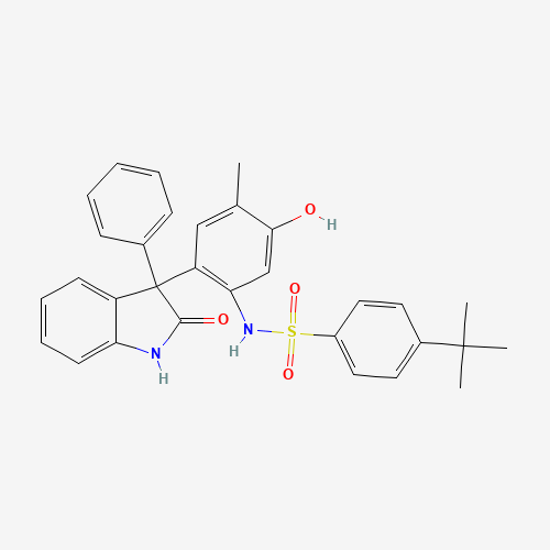 4-tert-butyl-N-[5-hydroxy-4-methyl-2-(2-oxo-3-phenyl-1H-indol-3-yl)phenyl]benzenesulfonamide (CAS: 783324-18-5) - Related Chemical Product