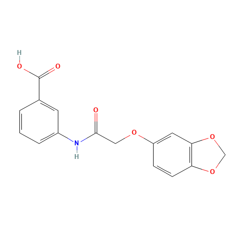 3-[[2-(1,3-benzodioxol-5-yloxy)acetyl]amino]benzoic acid (CAS: 649773-98-8) - Related Chemical Product