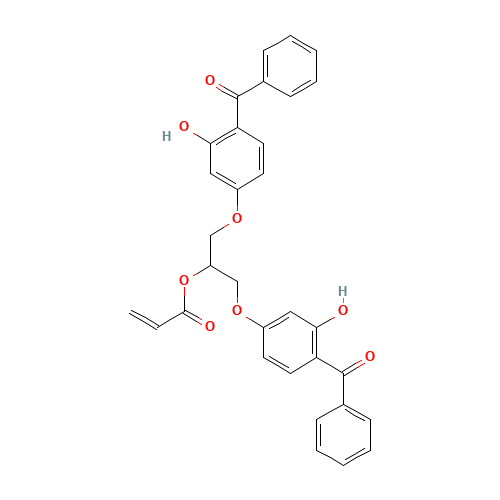 1,3-bis(4-benzoyl-3-hydroxyphenoxy)propan-2-yl prop-2-enoate (CAS: 103637-50-9) - Chemical Structure and Molecular Formula 