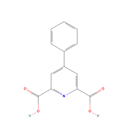 4-phenylpyridine-2,6-dicarboxylic acid (CAS: 83463-12-1) - Chemical Structure and Molecular Formula 