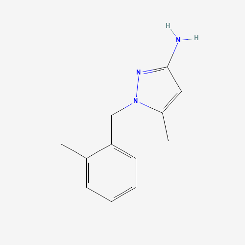 5-methyl-1-[(2-methylphenyl)methyl]pyrazol-3-amine (CAS: 956393-77-4) - Chemical Structure and Molecular Formula 
