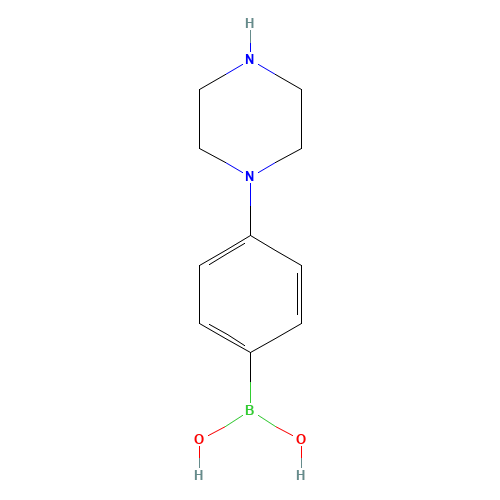 (4-piperazin-1-ylphenyl)boronic acid (CAS: 513246-99-6) - Chemical Structure and Molecular Formula 