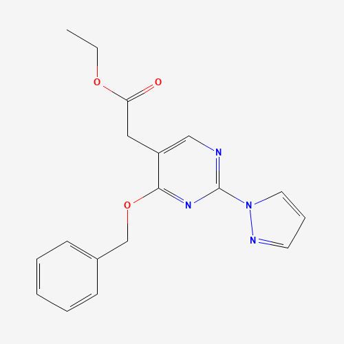 ethyl 2-(4-phenylmethoxy-2-pyrazol-1-ylpyrimidin-5-yl)acetate (CAS: 1343461-21-1) - Related Chemical Product