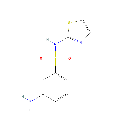 3-amino-N-(1,3-thiazol-2-yl)benzenesulfonamide (CAS: 146374-23-4) - Chemical Structure and Molecular Formula 