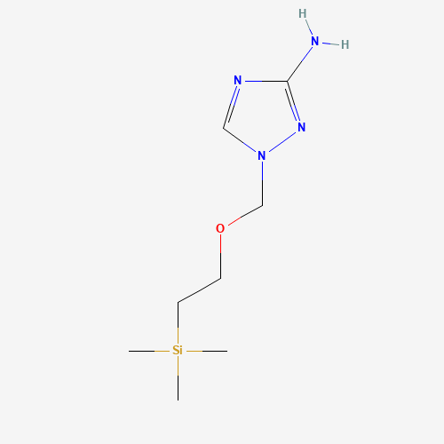 1-(2-trimethylsilylethoxymethyl)-1,2,4-triazol-3-amine (CAS: 921760-98-7) - Chemical Structure and Molecular Formula 