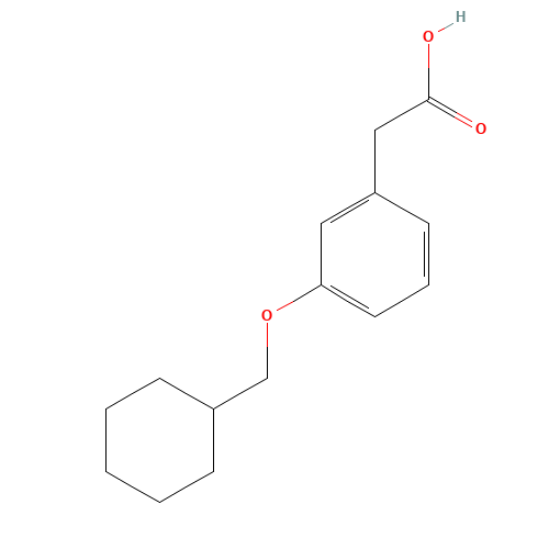 2-[3-(cyclohexylmethoxy)phenyl]acetic acid (CAS: 204841-01-0) - Chemical Structure and Molecular Formula 