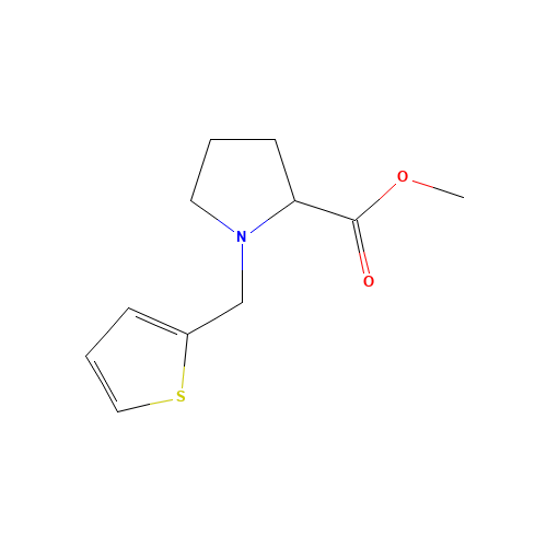 methyl 1-(thiophen-2-ylmethyl)pyrrolidine-2-carboxylate (CAS: 1031843-68-1) - Chemical Structure and Molecular Formula 