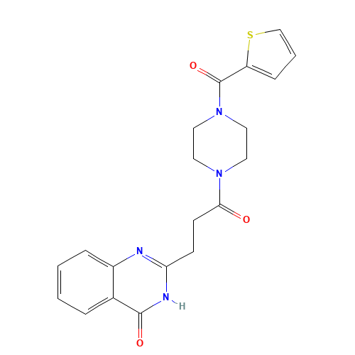 2-[3-oxo-3-[4-(thiophene-2-carbonyl)piperazin-1-yl]propyl]-1H-quinazolin-4-one (CAS: 1060969-56-3) - Related Chemical Product