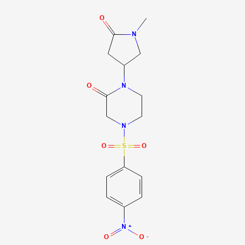 1-(1-methyl-5-oxopyrrolidin-3-yl)-4-(4-nitrophenyl)sulfonylpiperazin-2-one (CAS: 1284249-15-5) - Related Chemical Product