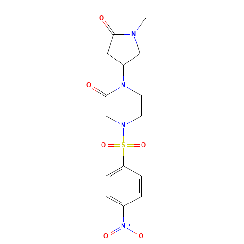 1-(1-methyl-5-oxopyrrolidin-3-yl)-4-(4-nitrophenyl)sulfonylpiperazin-2-one (CAS: 1284249-15-5) - Related Chemical Product