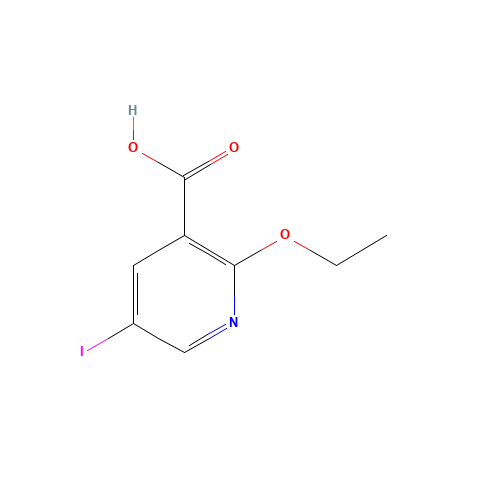 2-ethoxy-5-iodopyridine-3-carboxylic acid (CAS: 335078-07-4) - Chemical Structure and Molecular Formula 