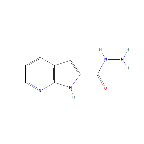 1H-pyrrolo[2,3-b]pyridine-2-carbohydrazide (CAS: 1086392-34-8) - Chemical Structure and Molecular Formula 