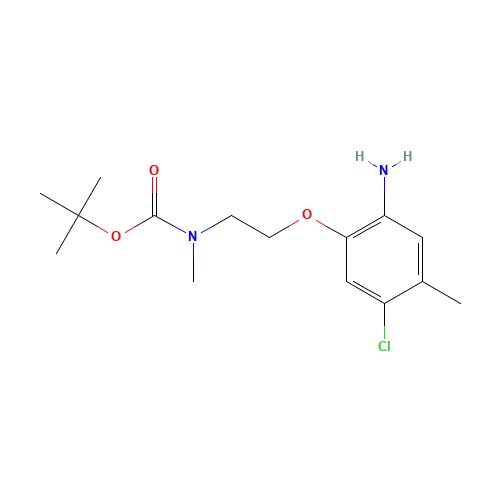 tert-butyl N-[2-(2-amino-5-chloro-4-methylphenoxy)ethyl]-N-methylcarbamate (CAS: 862874-05-3) - Chemical Structure and Molecular Formula 