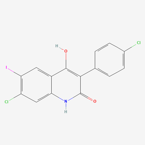 7-chloro-3-(4-chlorophenyl)-4-hydroxy-6-iodo-1H-quinolin-2-one (CAS: 1398343-65-1) - Related Chemical Product